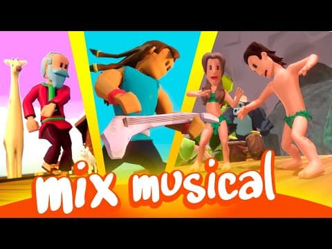 MIX Musical 🎵 Sansón, Noé, Adán y Eva 🤩 3 Canciones de BIBTOONS!